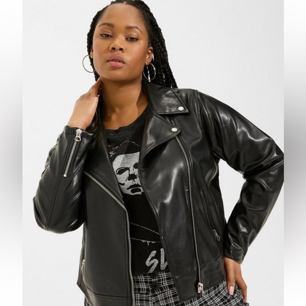 Torrid Classic Motorcycle Faux Leather Jacket Plus Size